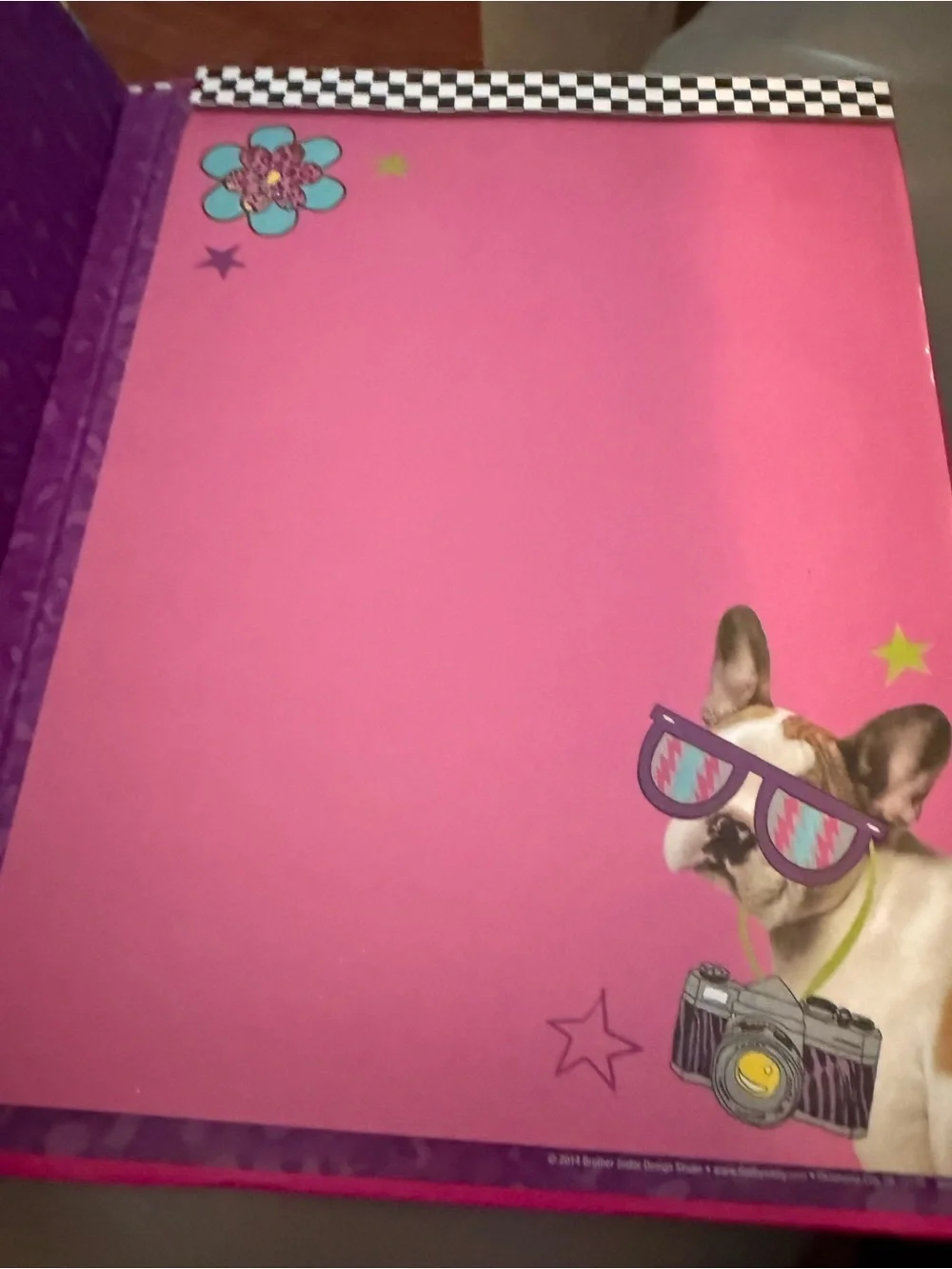 Dog-Themed Pink Clipboard with Colorful Pop-Art Design